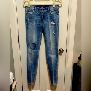 Loft - Modern Skinny - blue Distressed jeans - size 4
